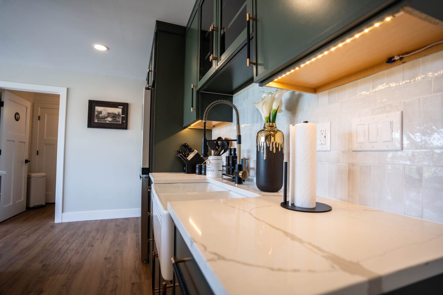 Quartz countertop installation