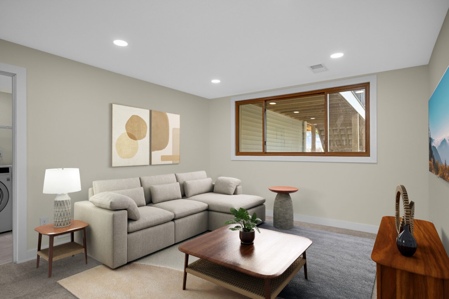 Finished basement family room